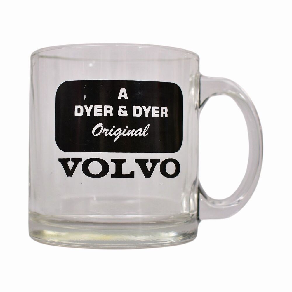 Vintage Rare Volvo Dyer Dyer Glass Coffee Mug Cup Made in USA